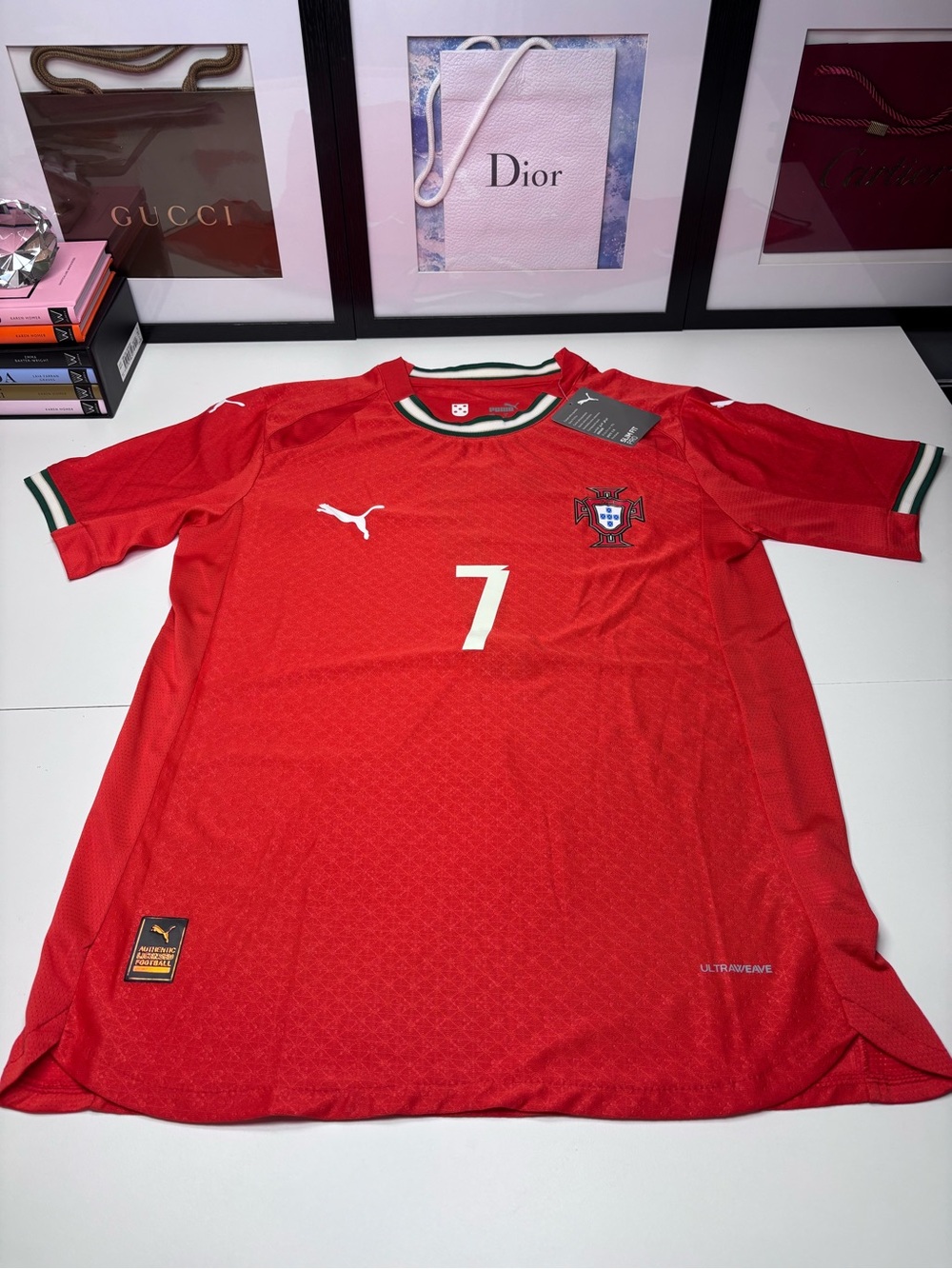 Authentic Puma Men's Ronaldo Orange Portugal #7 Soccer Jersey NWT Slim Fit S